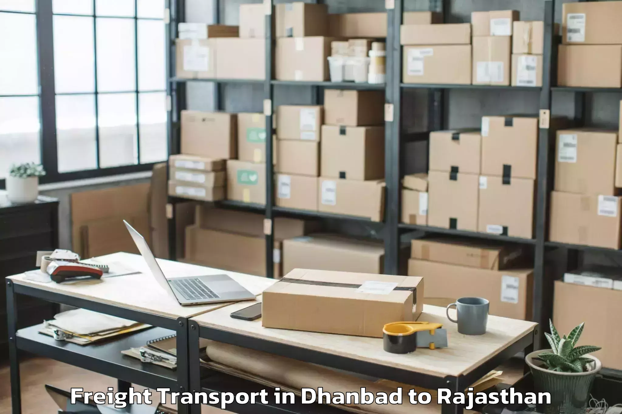 Easy Dhanbad to Bagar Freight Transport Booking